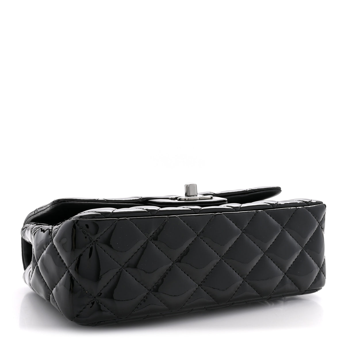Chanel Patent Calfskin Quilted Mini Rectangular Flap Black 4 of 11