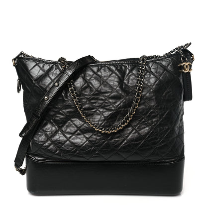 Chanel Aged Calfskin Quilted Maxi Gabrielle Hobo Black 1 of 11