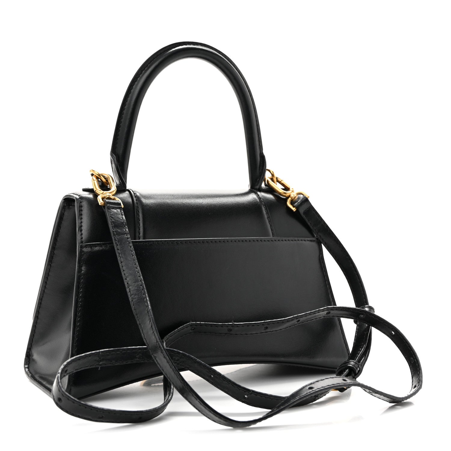 Balenciaga Shiny Box Calfskin Small Hourglass Top Handle Bag Black 3 of 15