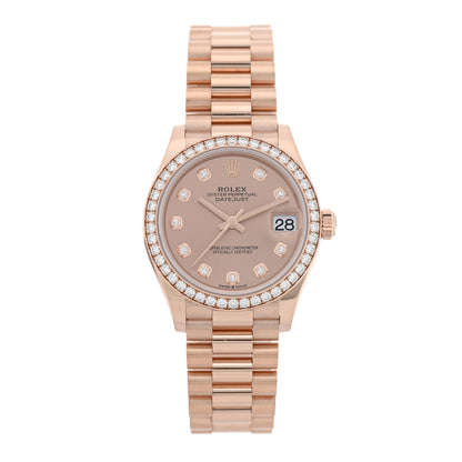 Rolex 18K Everose Gold Diamond Bezel 31mm Oyster Perpetual Datejust President Watch Sundust 278285RBR 1 of 5