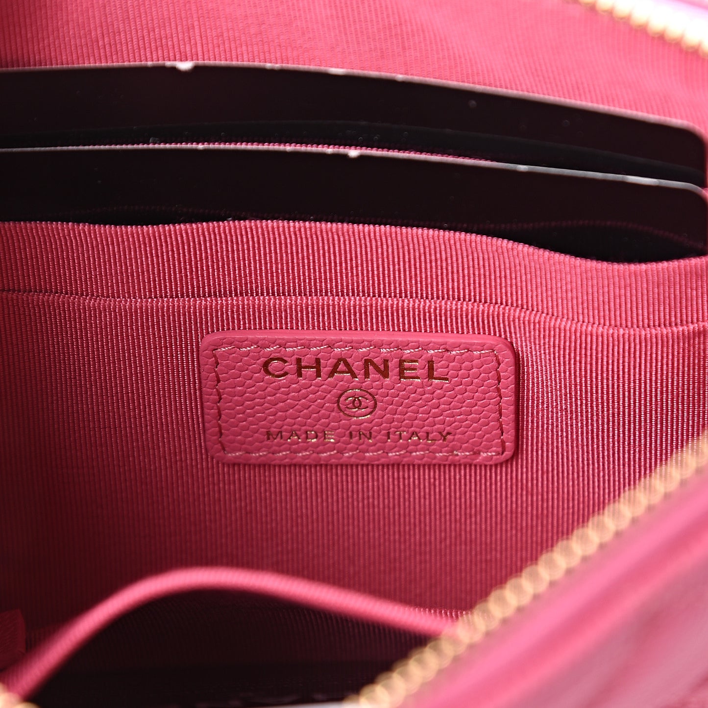 Caviar Quilted Small Pouch Pink