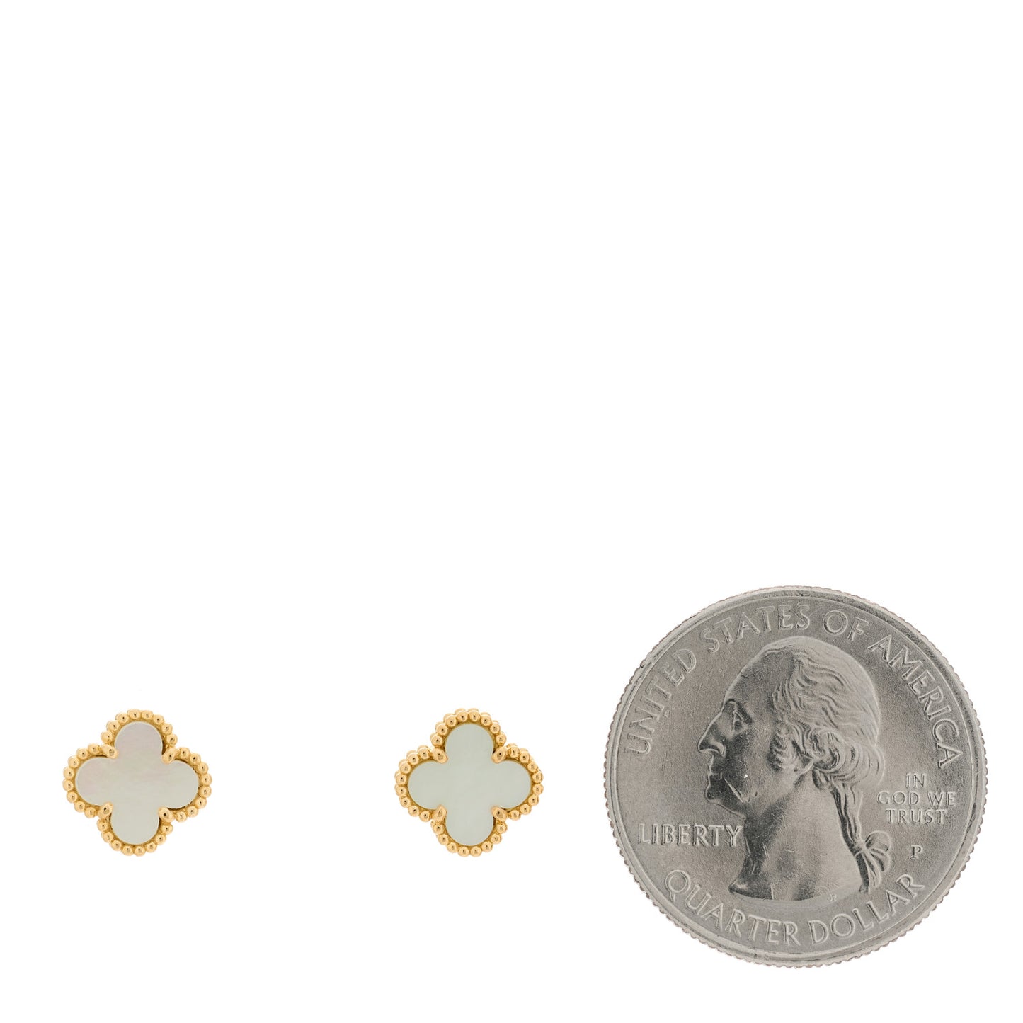 18K Yellow Gold Mother of Pearl Sweet Alhambra Earrings