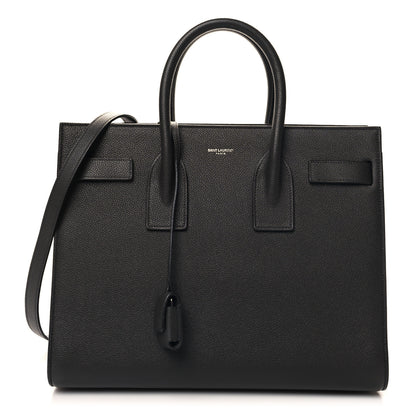 Saint Laurent Grained Calfskin Small Sac De Jour Fog 1 of 11