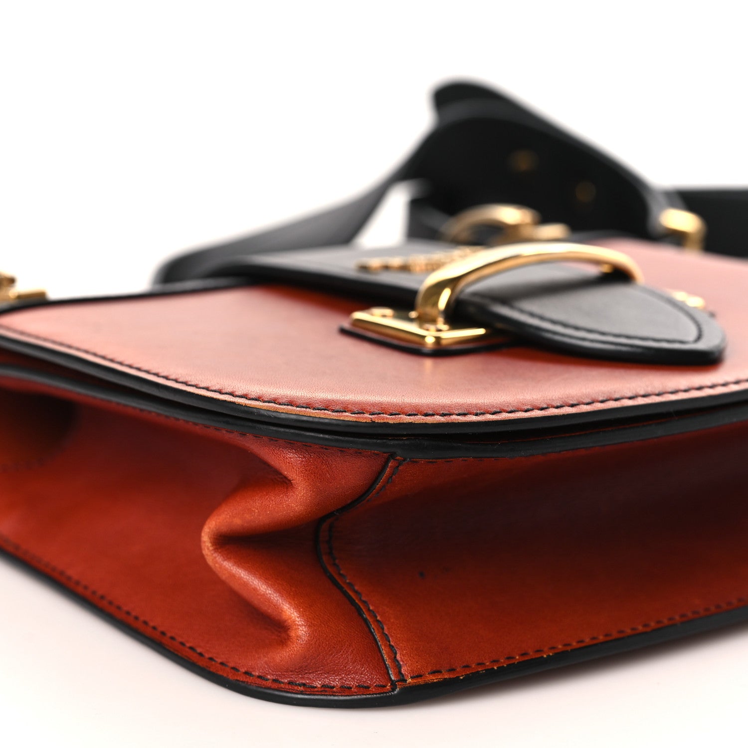 Prada City Calf Saffiano Cahier Crossbody Bag Cotto Black 7 of 9