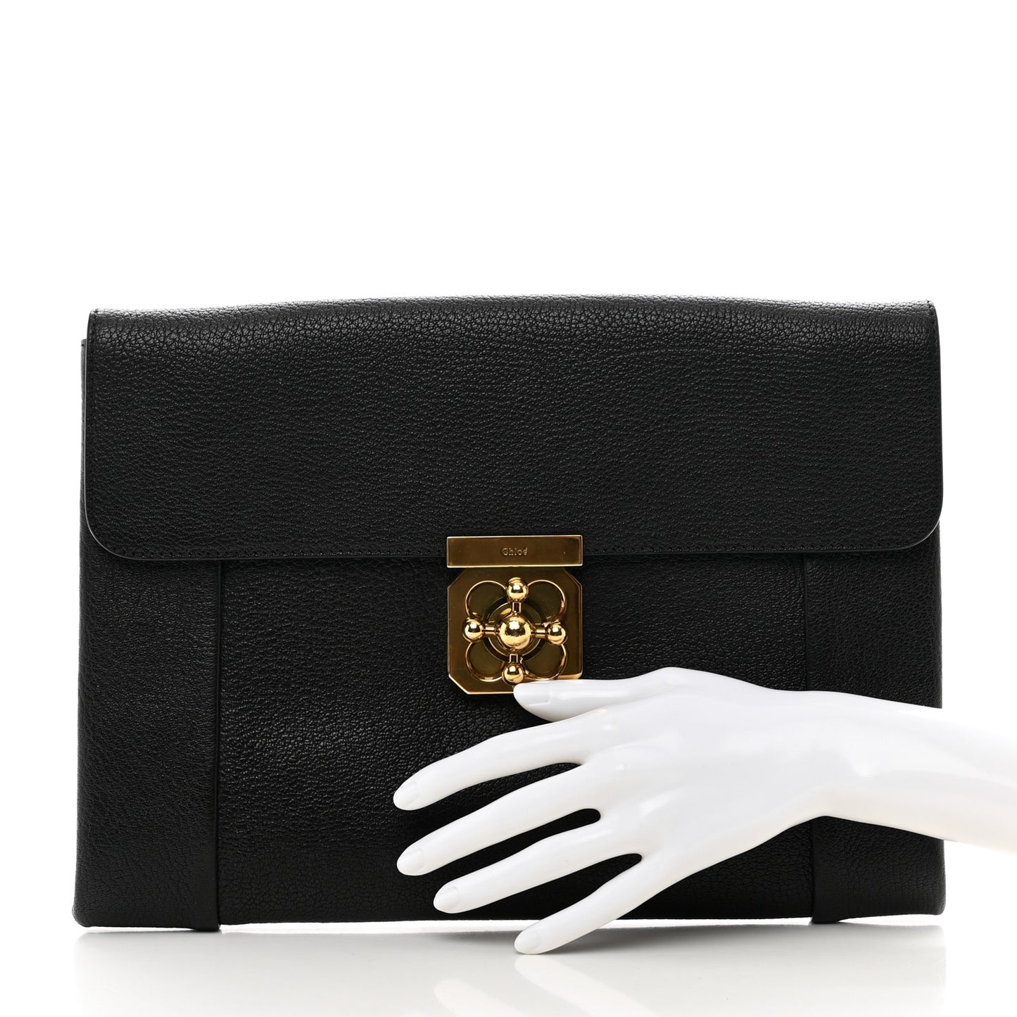Elsie Goatskin Clutch Black