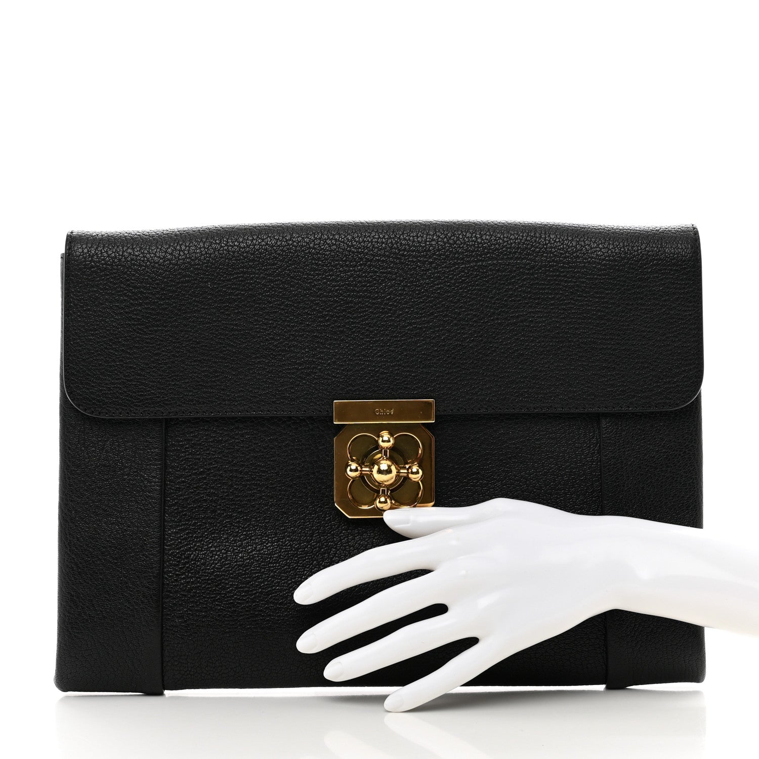Chloe Elsie Goatskin Clutch Black 2 of 12
