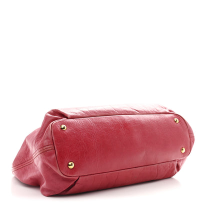 Miu Miu Vitello Lux Braided Top Handle Tote Fuoco 4 of 10