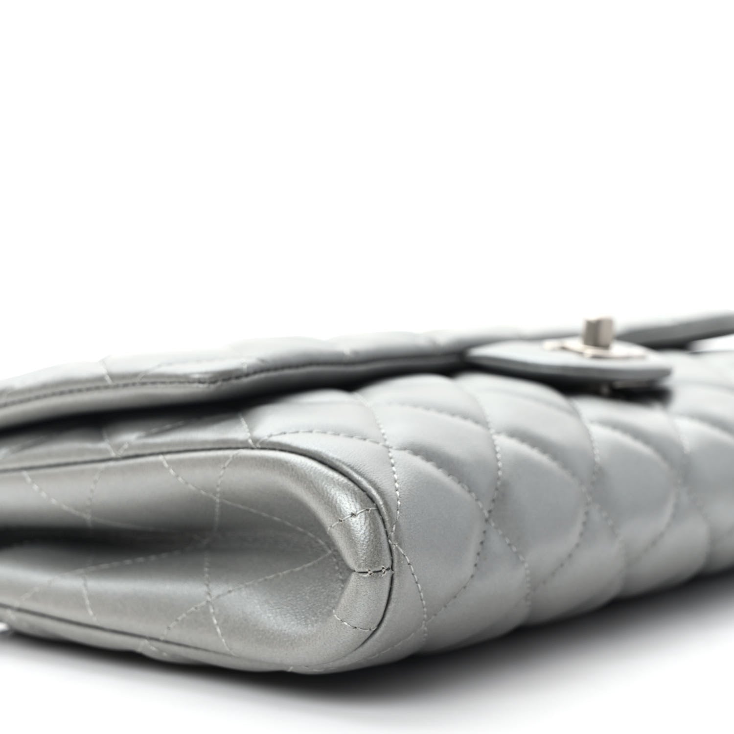 Chanel Lambskin Quilted Clutch With Chain Flap Grey 8 of 9