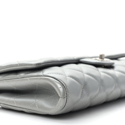 Chanel Lambskin Quilted Clutch With Chain Flap Grey 8 of 9