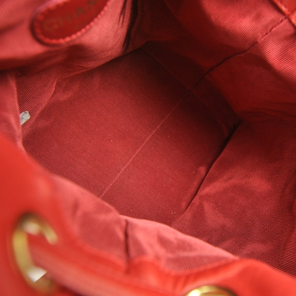 Chanel Lambskin CC Drawstring Bag Red 7 of 10
