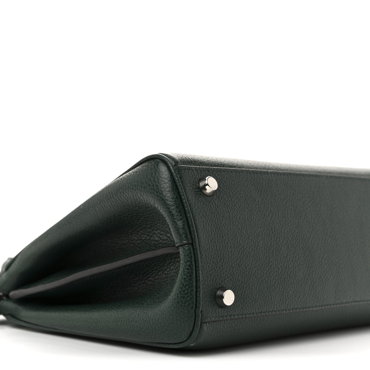 Grainy Calfskin Small Zumi Top Handle Bag Vintage Green