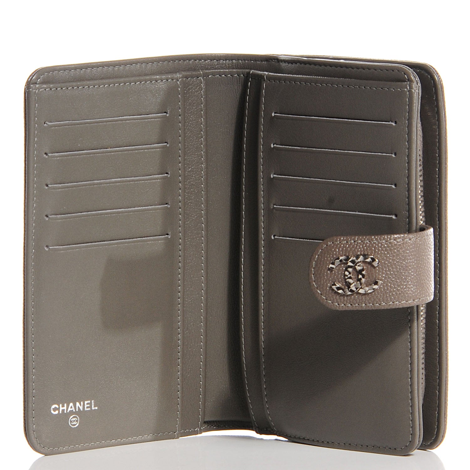 Chanel Caviar Sevruga L-Zip Pocket Wallet Grey 5 of 8