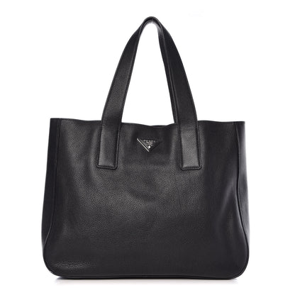 Prada Vitello Daino Tote Black 1 of 11