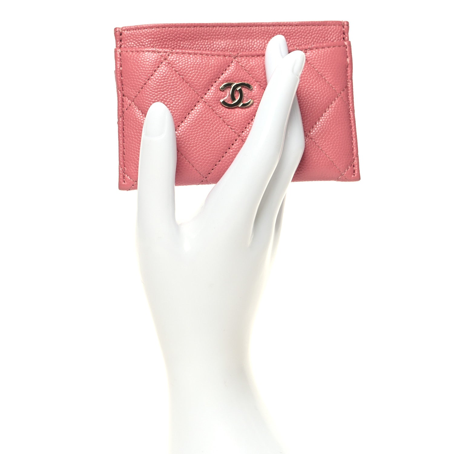 Chanel Caviar Quilted Card Holder Pink 2 of 10