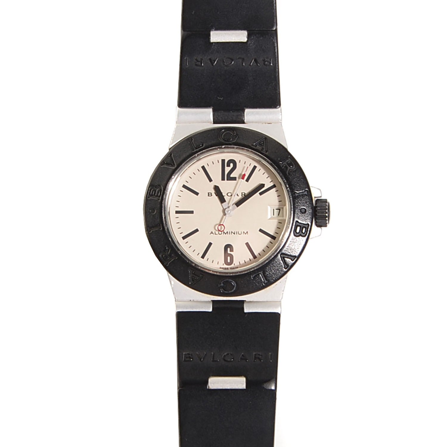 Bulgari Aluminum Rubber 32mm Diagono Quartz Watch 1 of 7