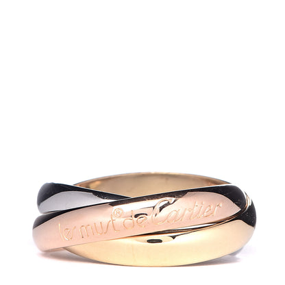 Cartier 18K Pink Yellow White Gold Classic Les Must De Trinity Ring 52 6 1 of 5