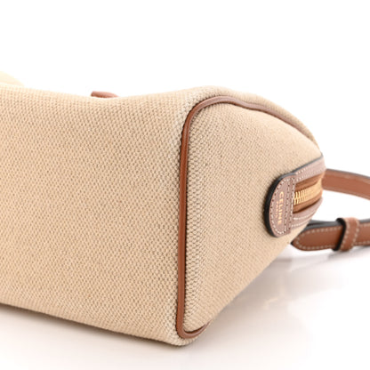 Celine Triomphe Textile Calfskin Small Boston Bag Natural Tan 10 of 10