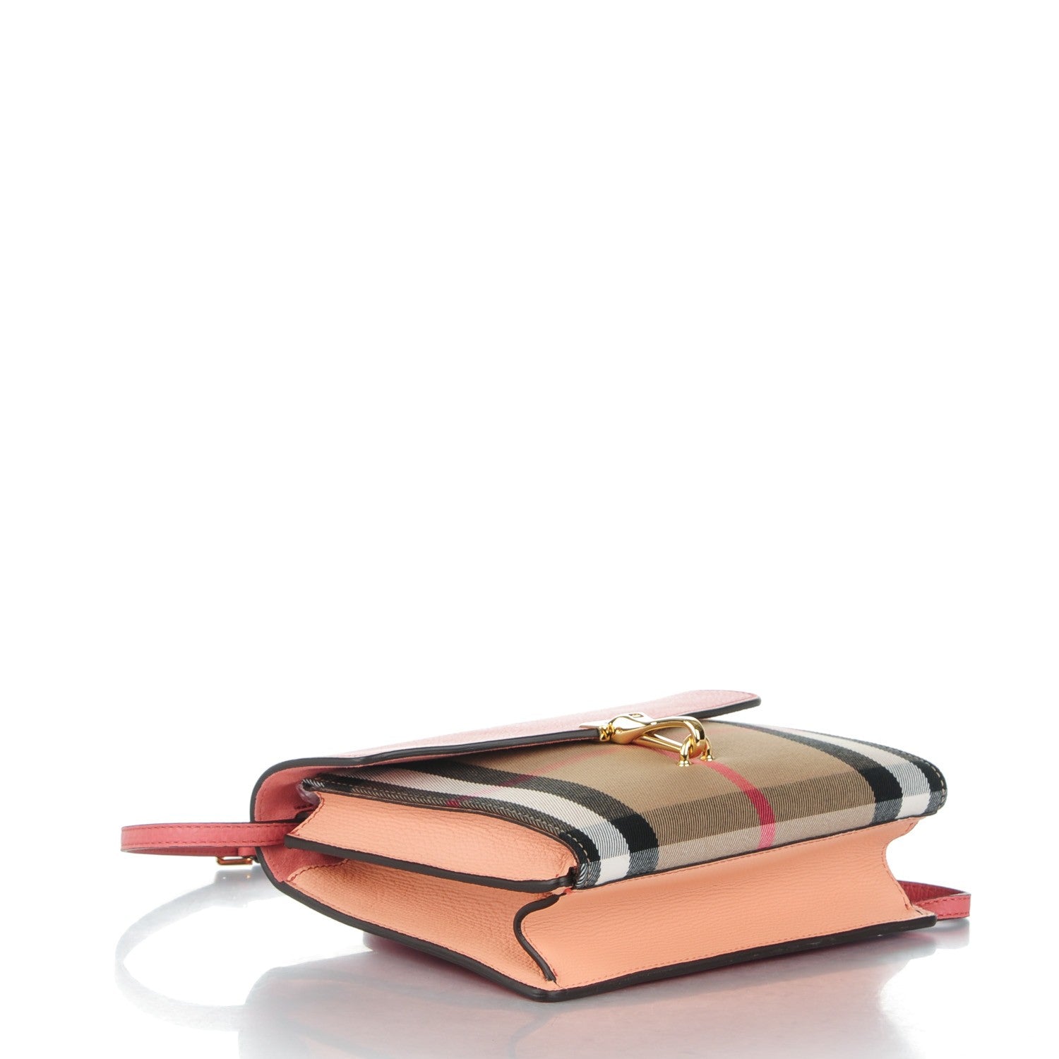 Burberry Derby Calfskin House Check Small Macken Crossbody Bag Copper Pink 4 of 7