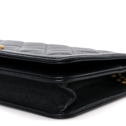 Chanel Caviar Quilted Boy Wallet On Chain WOC Black 11 of 13