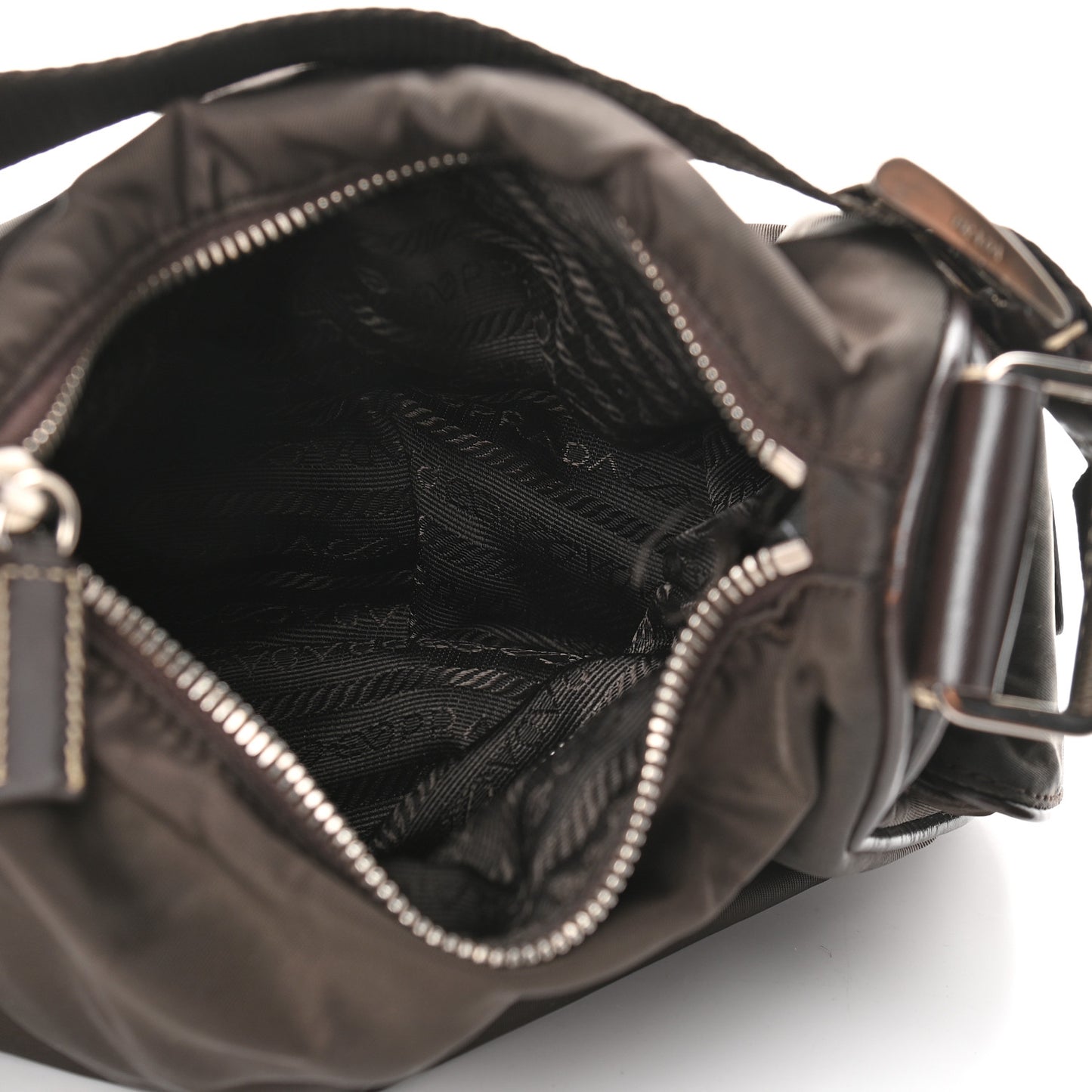 Calfskin Tessuto Nylon Shoulder Bag Moro