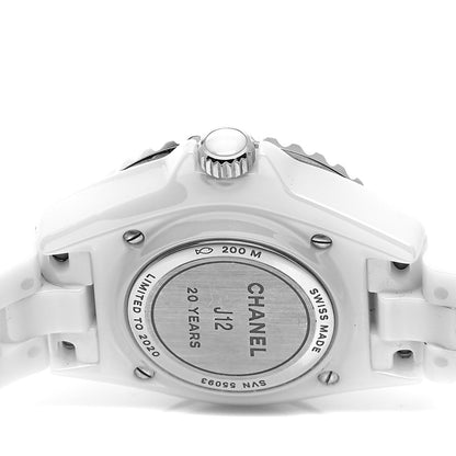 Chanel Stainless Steel Ceramic Diamond 33mm J12 Limited Edition Quartz Watch White 4 of 5