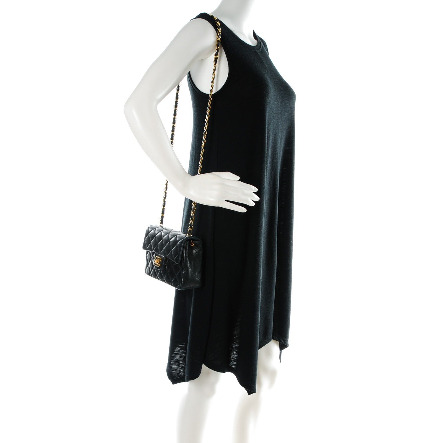 Chanel Lambskin Quilted Mini Square Flap Black 2 of 9