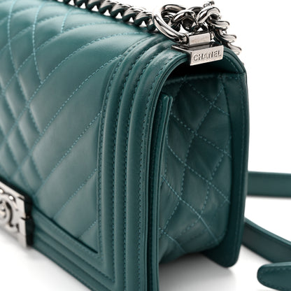 Chanel Calfskin Chevron Quilted Medium Boy Flap Turquoise 12 of 15