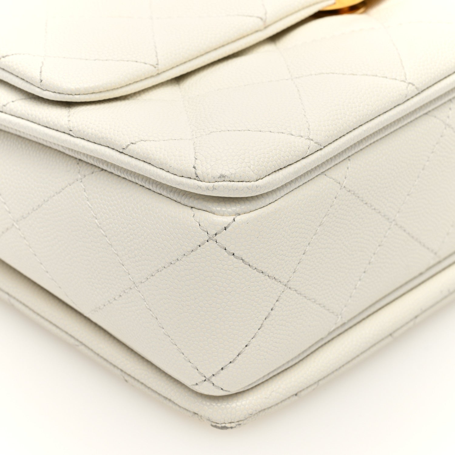 Chanel Caviar Quilted Coco First Flap White 9 of 10