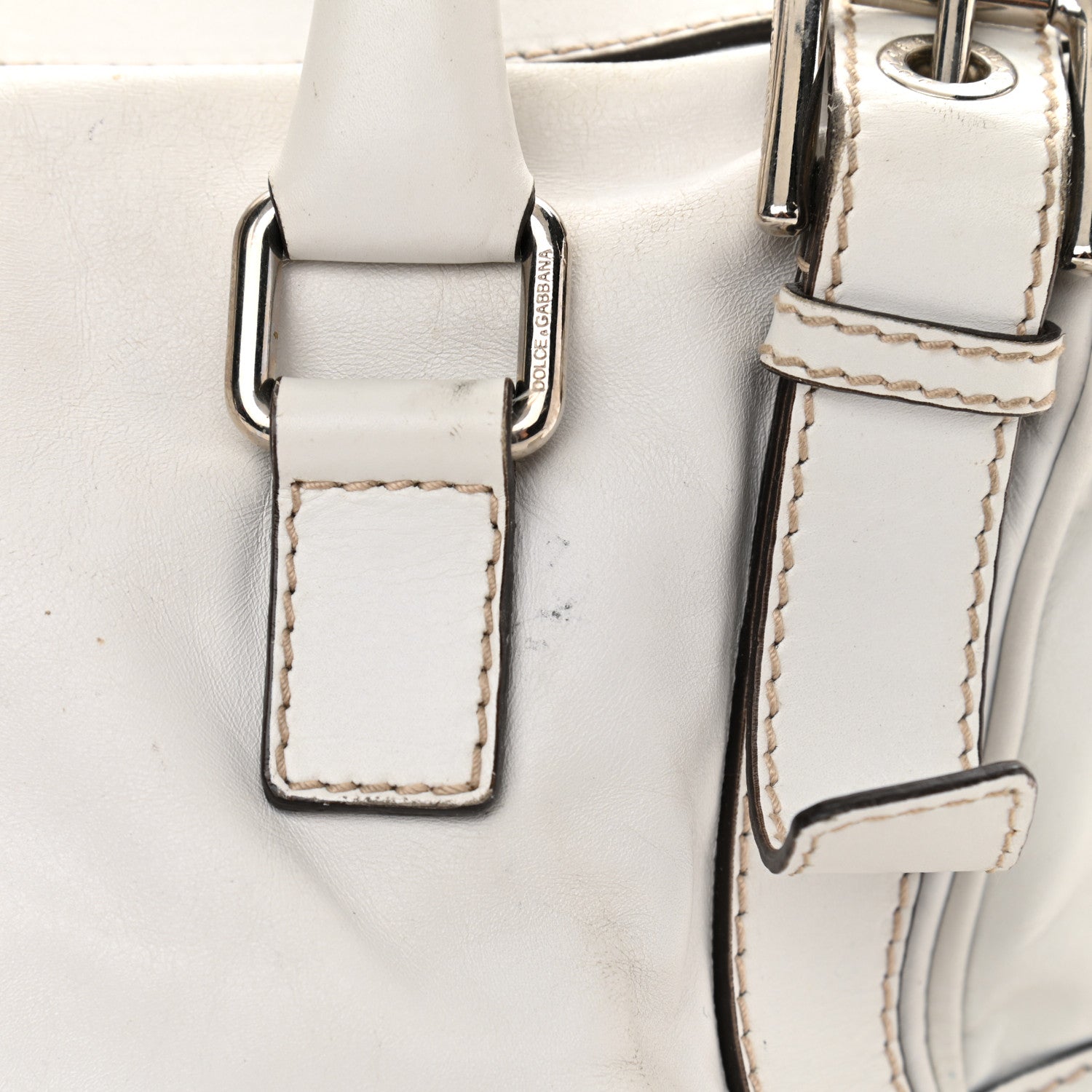 Dolce & Gabbana Smooth Calfskin Miss Easy Way Satchel White 12 of 15