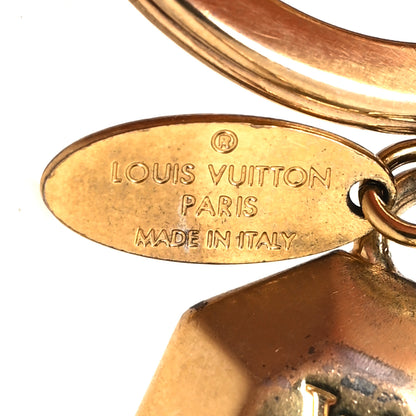 Louis Vuitton Metal LV Facettes Bag Charm Key Holder Gold 3 of 6