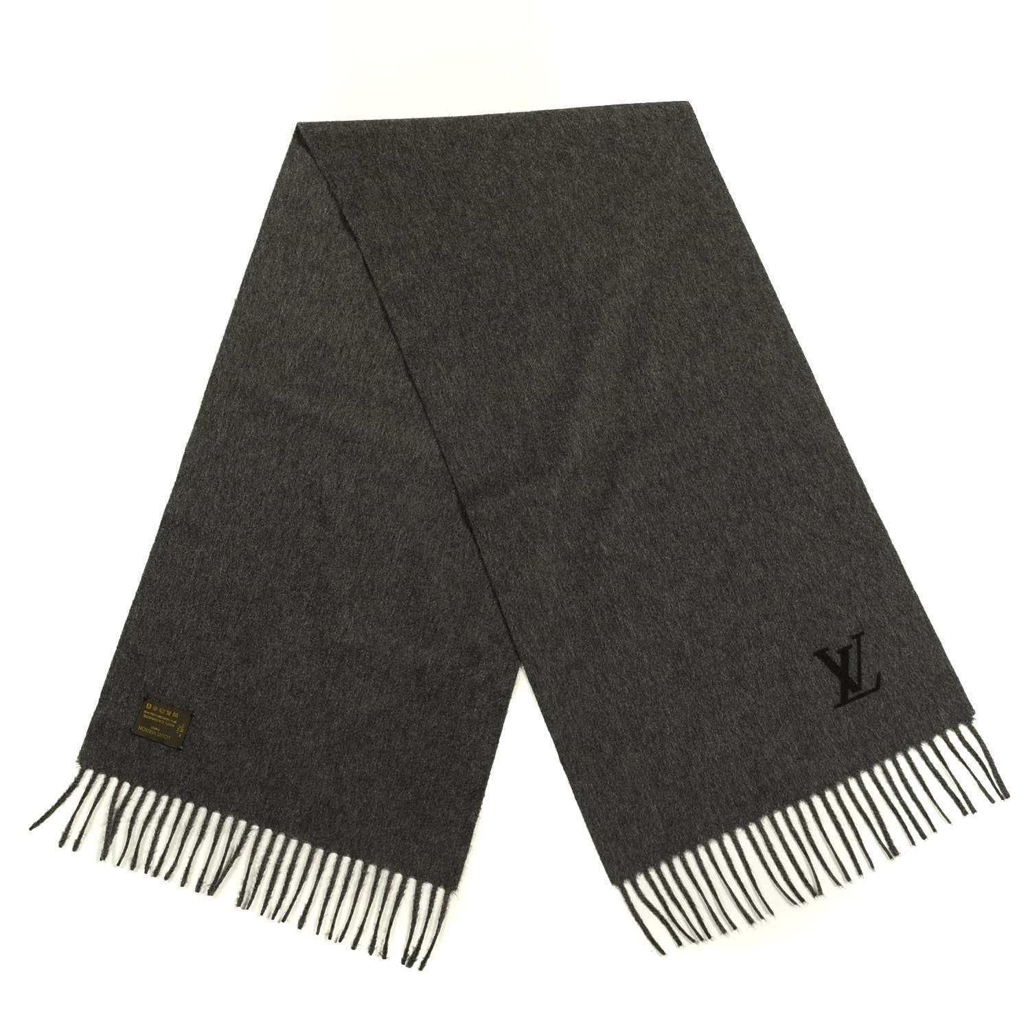 Louis Vuitton Cashmere Jhelam Muffler Scarf Grey 2 of 4