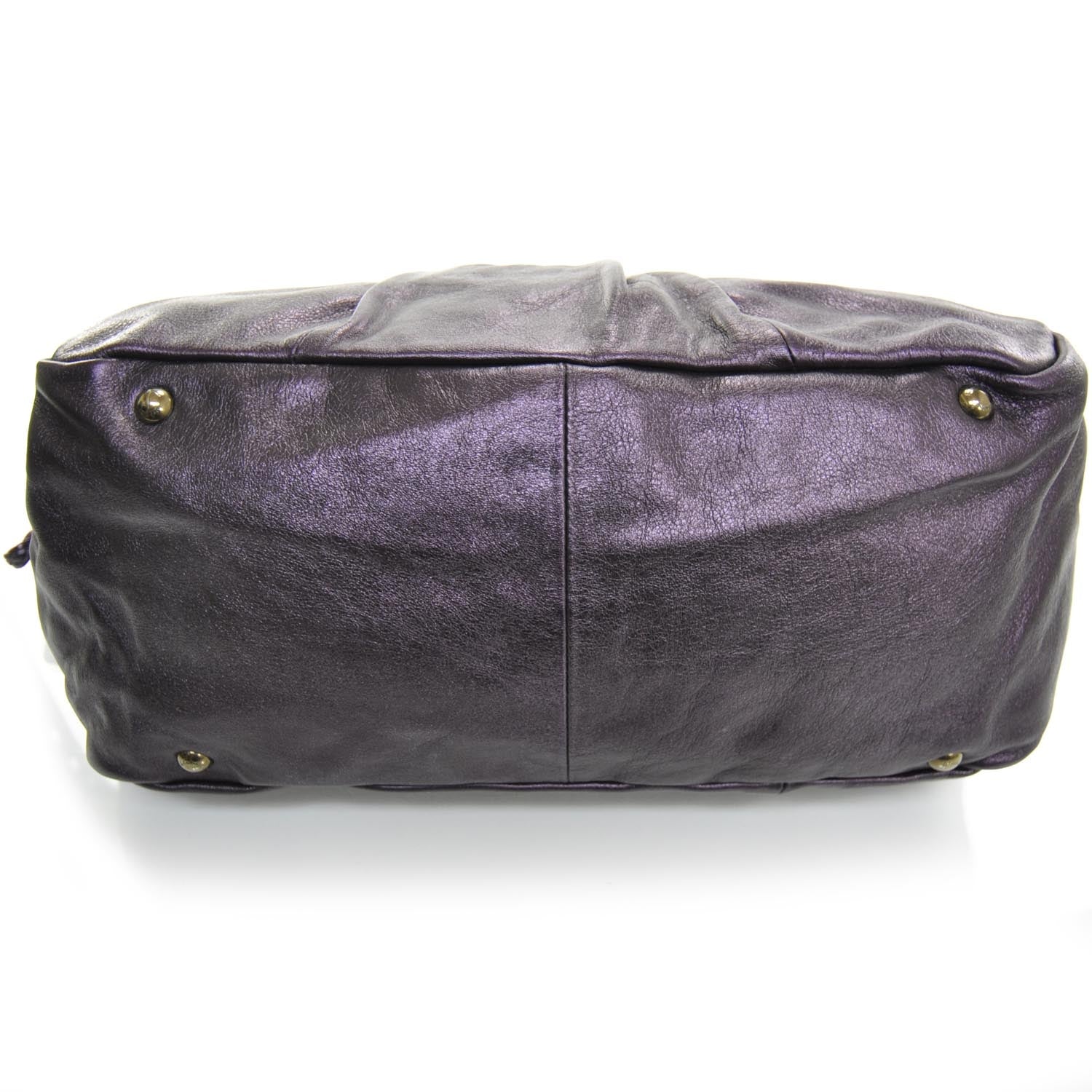 FASHIONPHILE SALVATOREFERRAGAMOVitelloGancioIntreccShoulderBagMetallicPurple 4 of 8