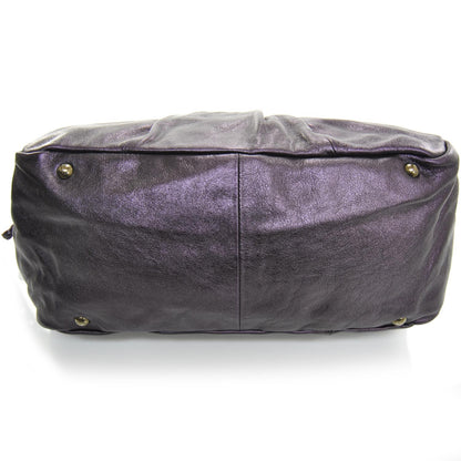 FASHIONPHILE SALVATOREFERRAGAMOVitelloGancioIntreccShoulderBagMetallicPurple 4 of 8