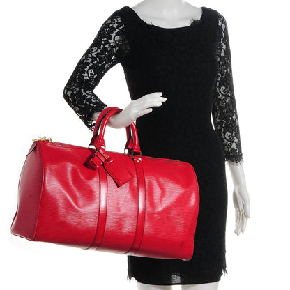 Louis Vuitton Epi Keepall 50 Rouge 2 of 7
