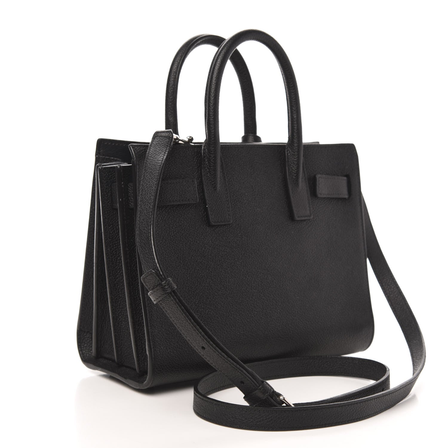 Saint Laurent Grained Calfskin Nano Sac De Jour Black 3 of 9
