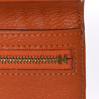 Hermes Shiny Niloticus Crocodile 18K Gold Diamond Bearn Wallet Orange 9 of 17