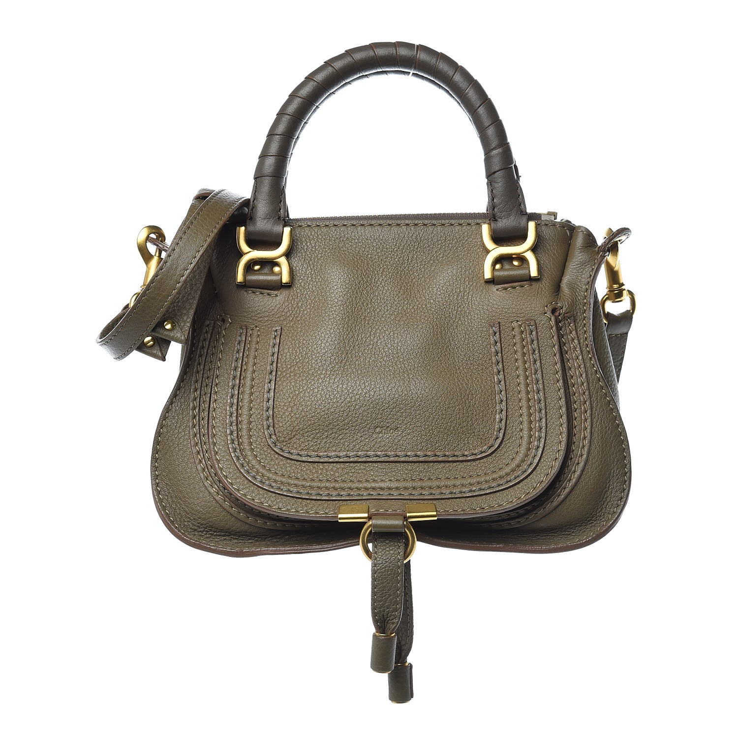 Chloe Calfskin Baby Marcie Satchel Anchor Grey 1 of 12