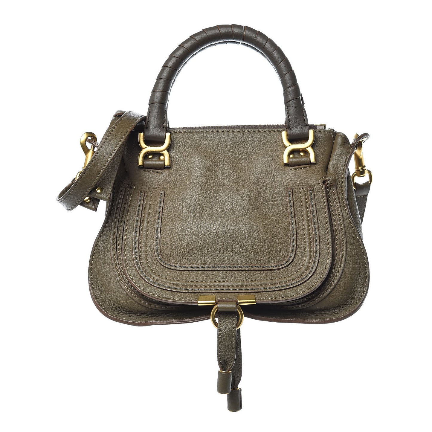 Calfskin Baby Marcie Satchel Anchor Grey