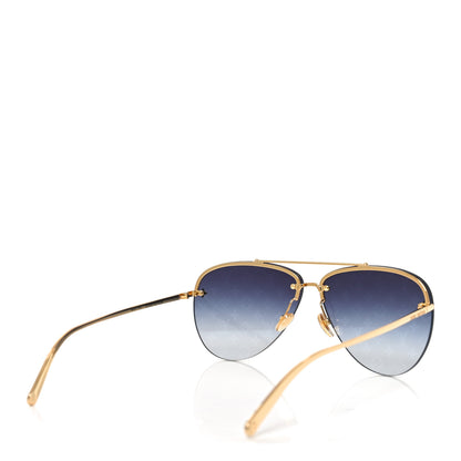 Louis Vuitton Metal Monogram LV Pilot Light Sunglasses Z1914U Gold Dark Gun 4 of 7