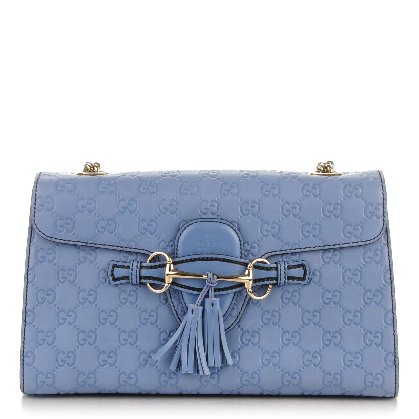 Soft Guccissima Medium Emily Chain Shoulder Bag Mineral Blue