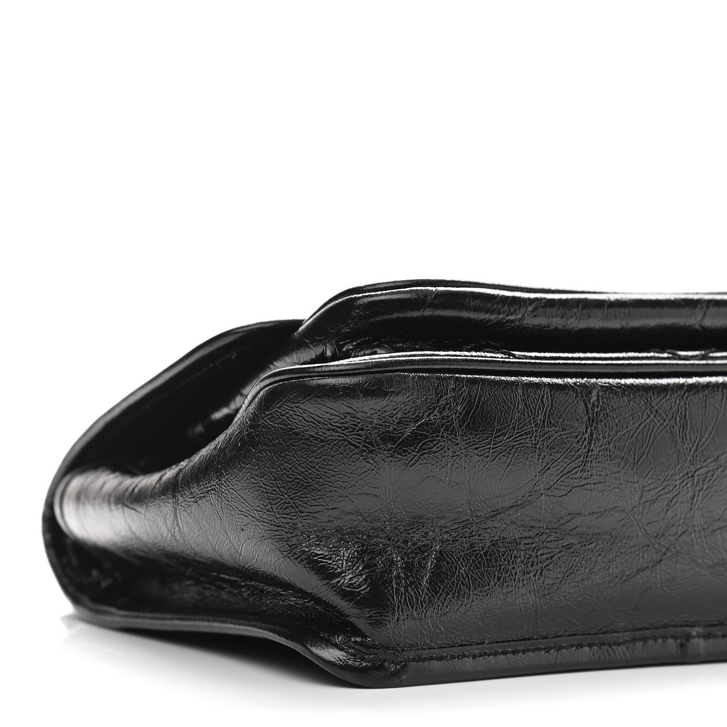 Crinkled Calfskin Matelasse Monogram Baby Niki Chain Satchel Black