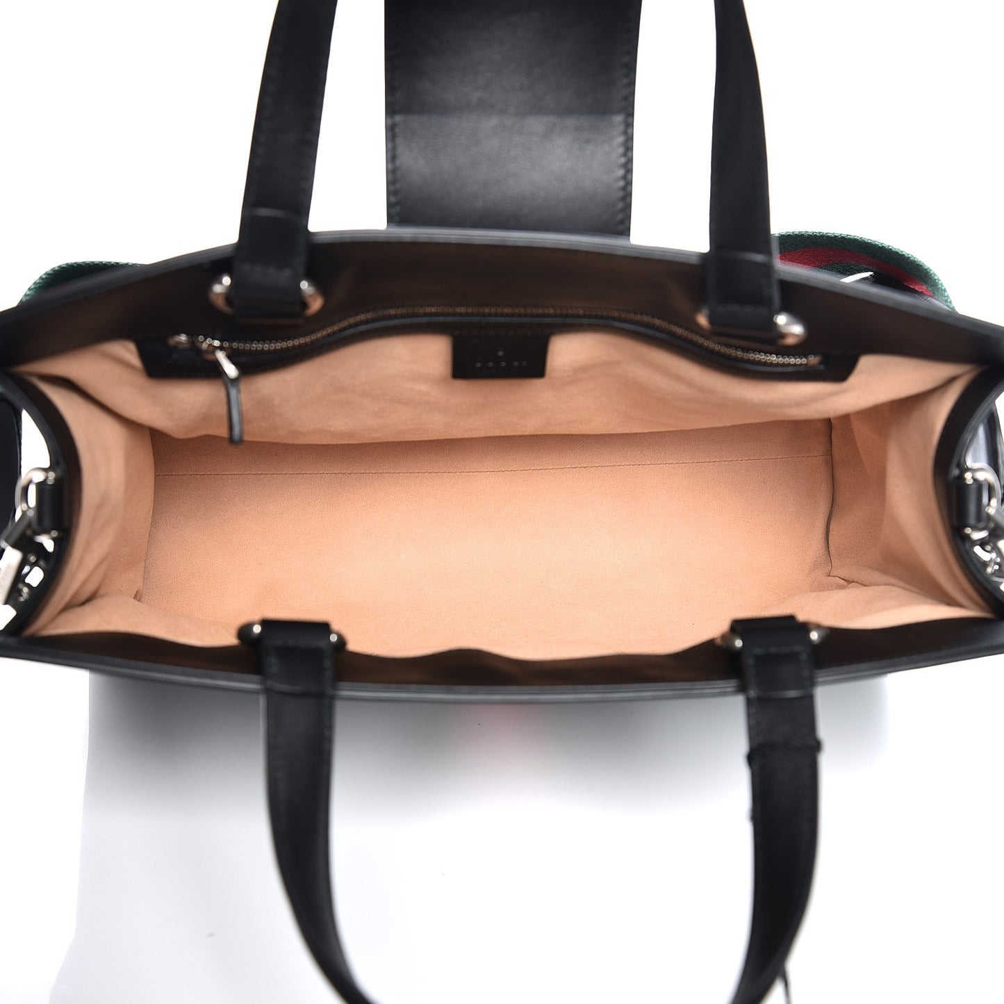 Calfskin Web Stripe Large Dionysus Tote Bag Black
