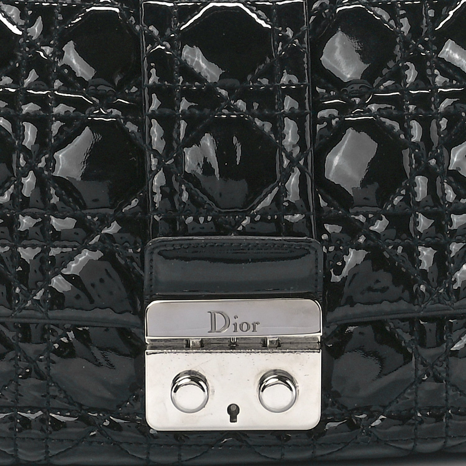 Christian Dior Patent Cannage New Lock Flap Black 9 of 12