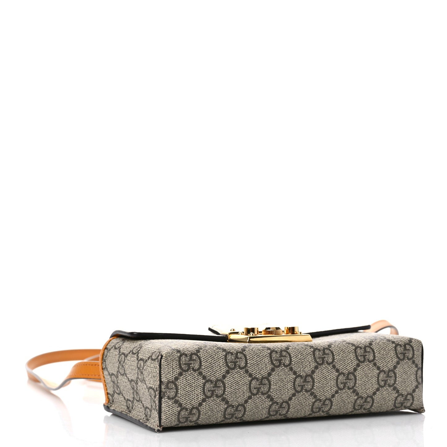 GG Supreme Monogram New Sakai Calfskin Mini Padlock Top Handle Shoulder Bag Beige Ebony Mystic White Sun Oil