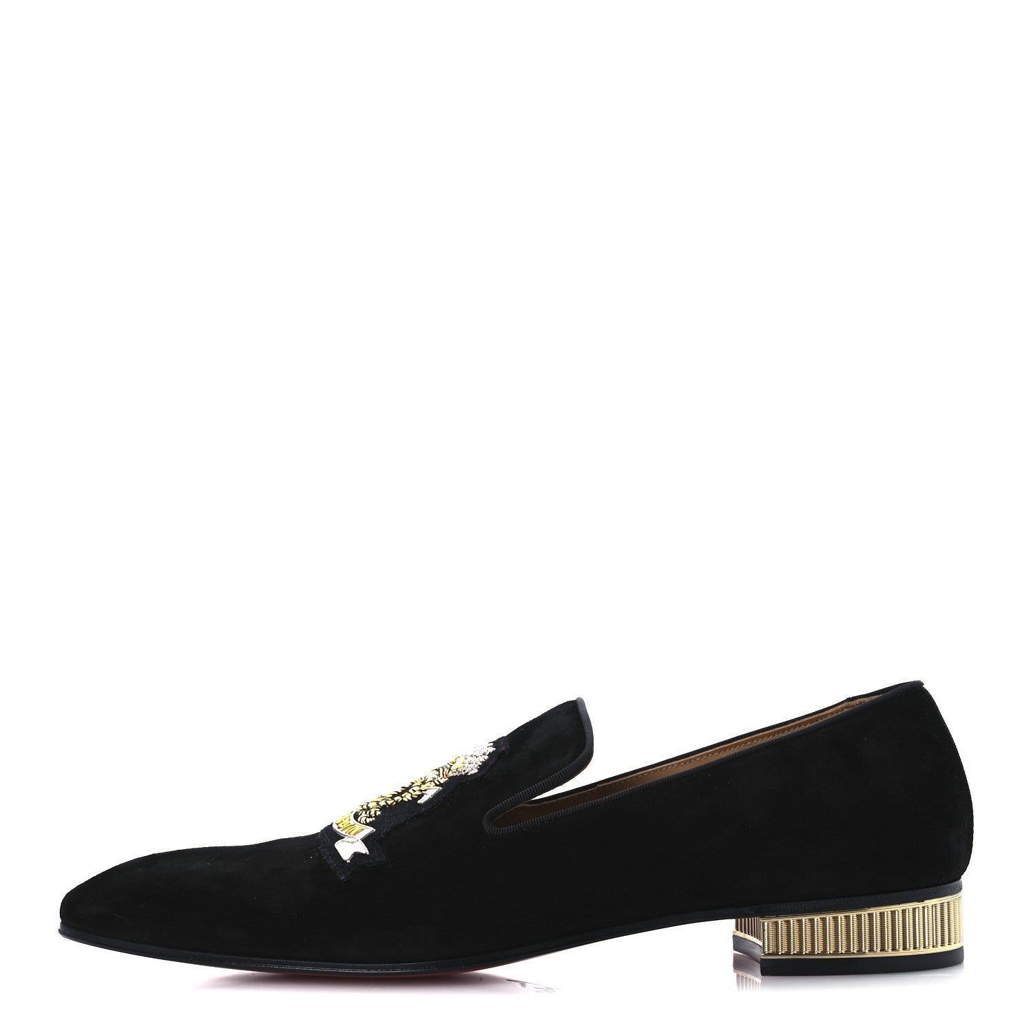 Christian Louboutin Veau Velour Mens Colonnaki Cruise Venetian Flat Loafer 42 Black 1 of 11