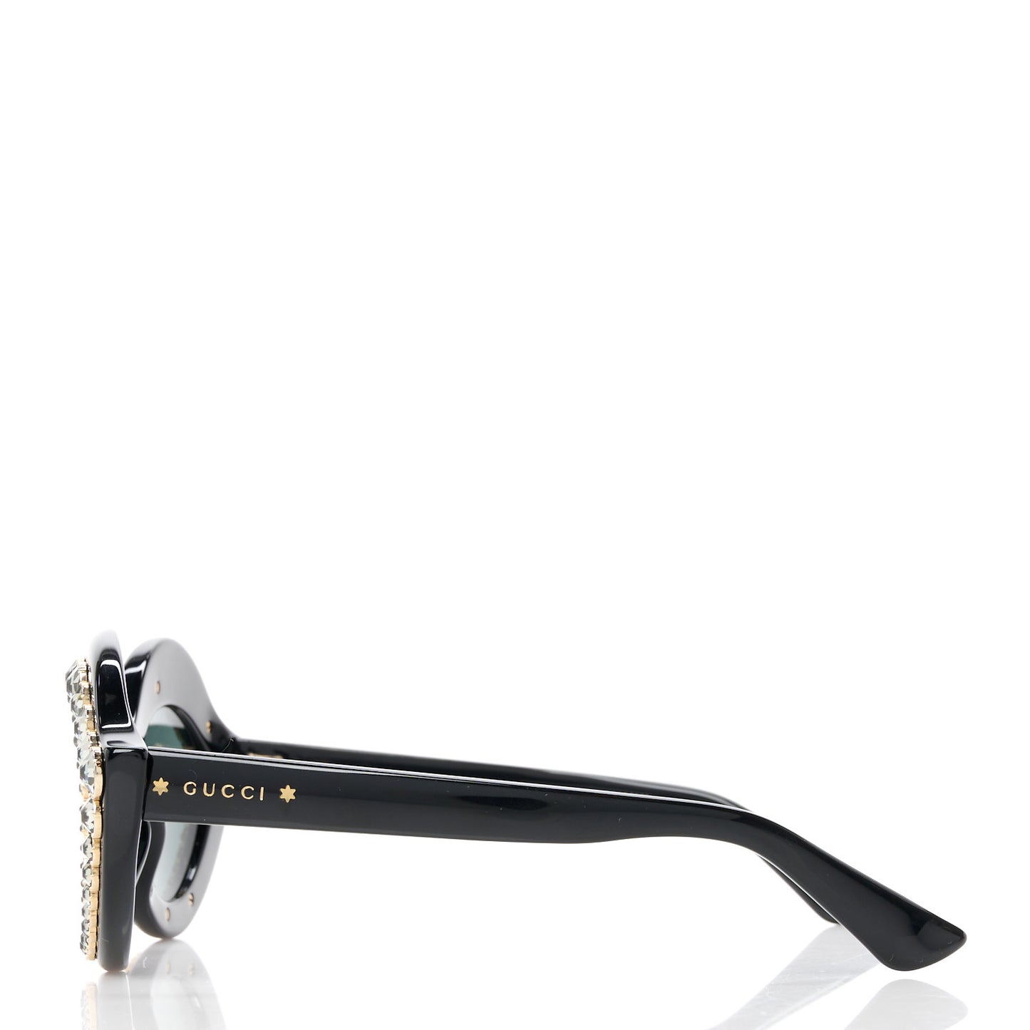 Acetate Crystal Studded Cat Eye Sunglasses GG3867/S Black