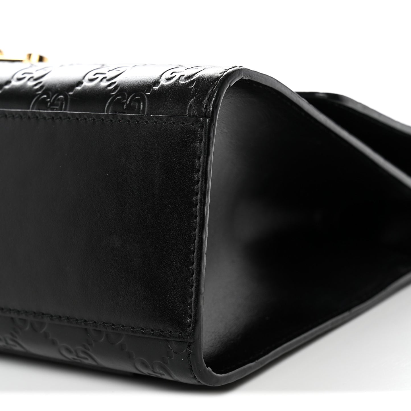 Guccissima Medium Padlock Shoulder Bag Black