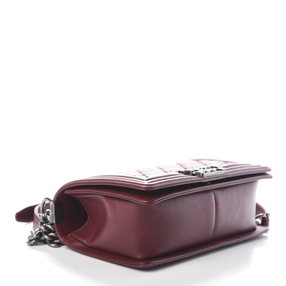 Chanel Calfskin Double Stitch Medium Boy Flap Burgundy 6 of 10
