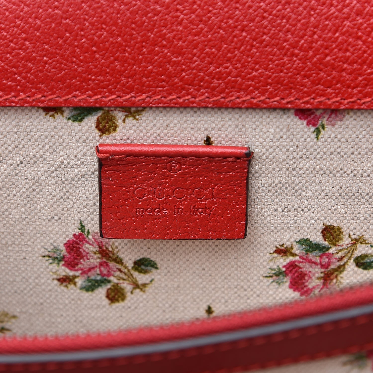 Gucci Calfskin Web Floral Embroidered Small Dionysus Shoulder Bag Hibiscus Red 6 of 12