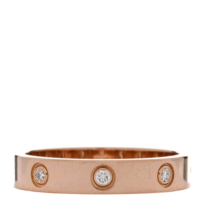 Cartier 18K Pink Gold 8 Diamond 4mm LOVE Wedding Band Ring 57 8 3 of 5